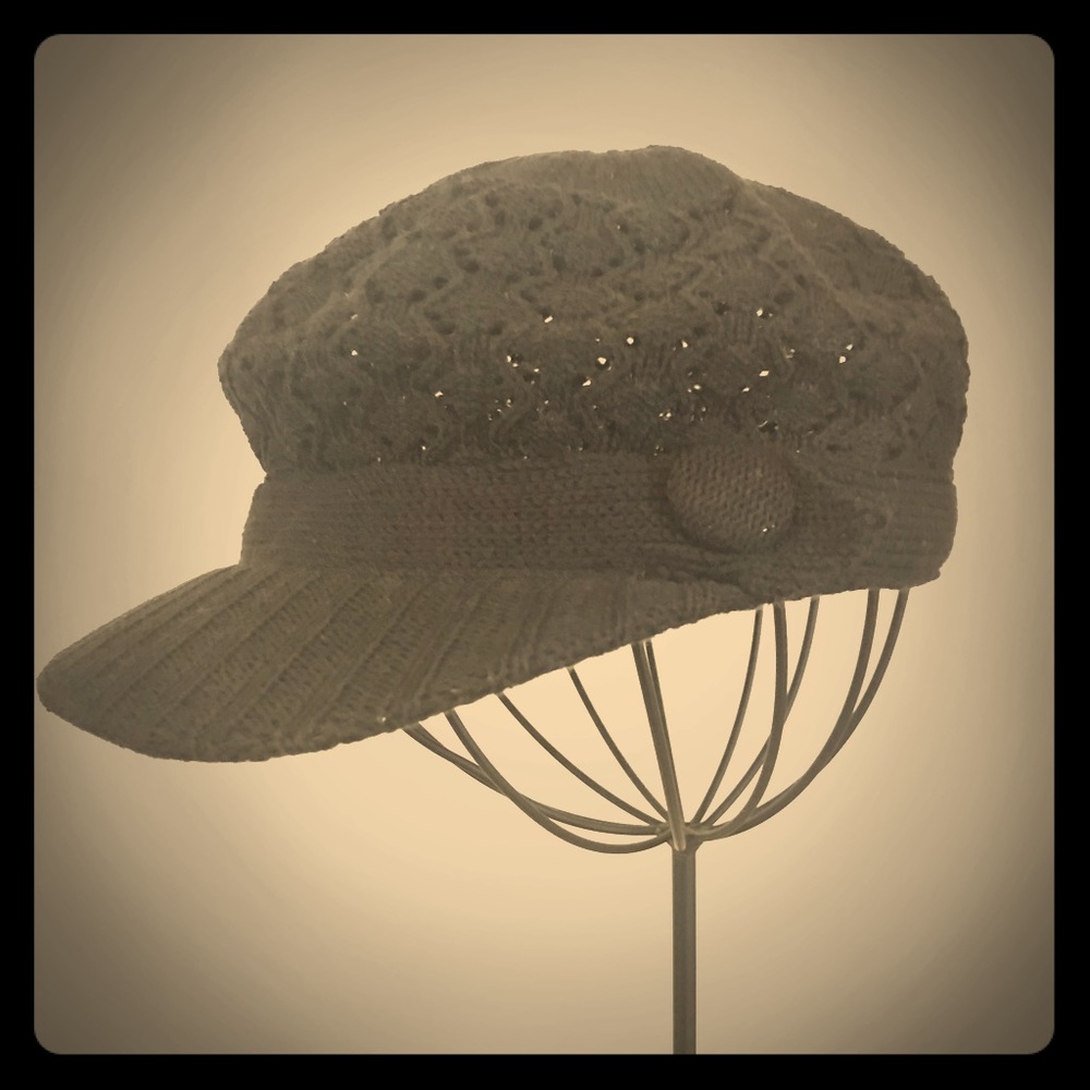 Cotton blend crochet newsboy hat